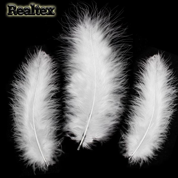Перо Realtex Страуса 10-15 см цв.белый