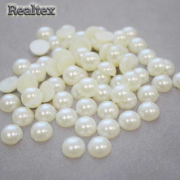 Полу-бусы Realtex  8мм (500гр) цв.01 молочный 