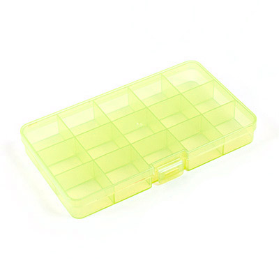 Контейнер пластик OM-042 для швейных принадлежностей 17,7*10,2*2,3см цв.жёлтый/прозрачный