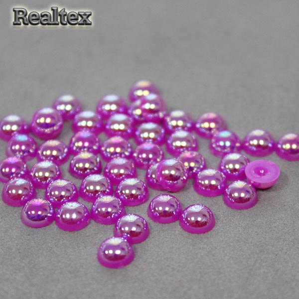 Полу-бусы 6мм (20гр) цв.АВ 09 фуксия