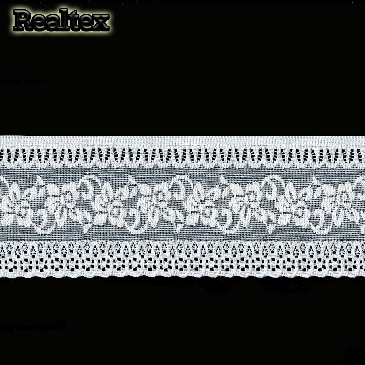 Кружево стрейч Реалтекс  50мм HD 9034 (20м) цв.светло-молочный