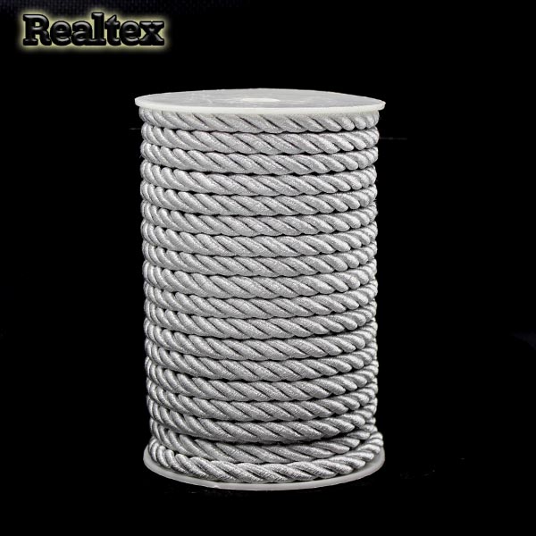 Шнур люрекс Realtex 8мм цв.серебро