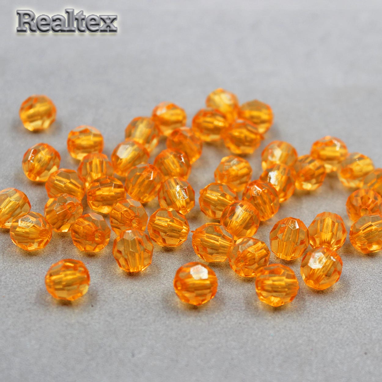 Бусины акриловые 3240  8мм (100гр) цв.22 оранжевый