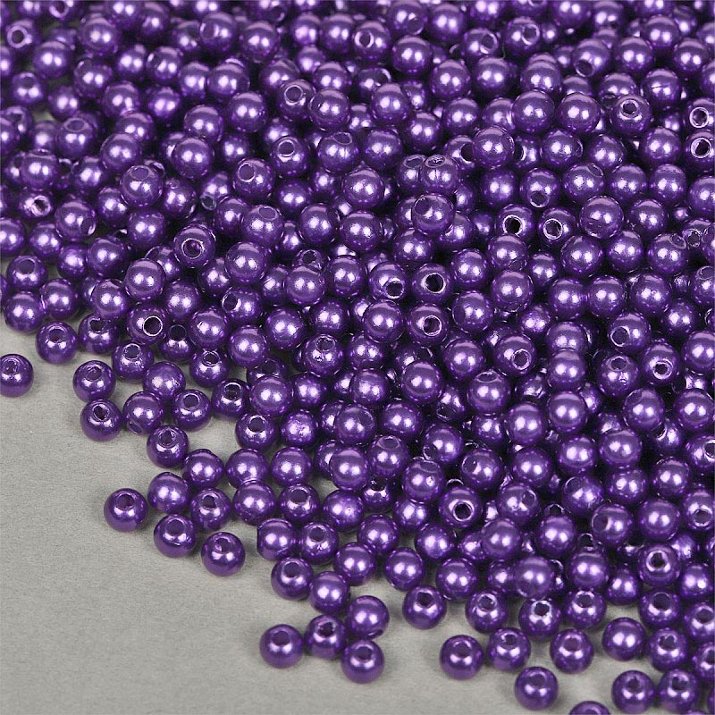 Бусины пластик Realtex  6мм под жемчуг (100гр) цв.133 фиолетовый