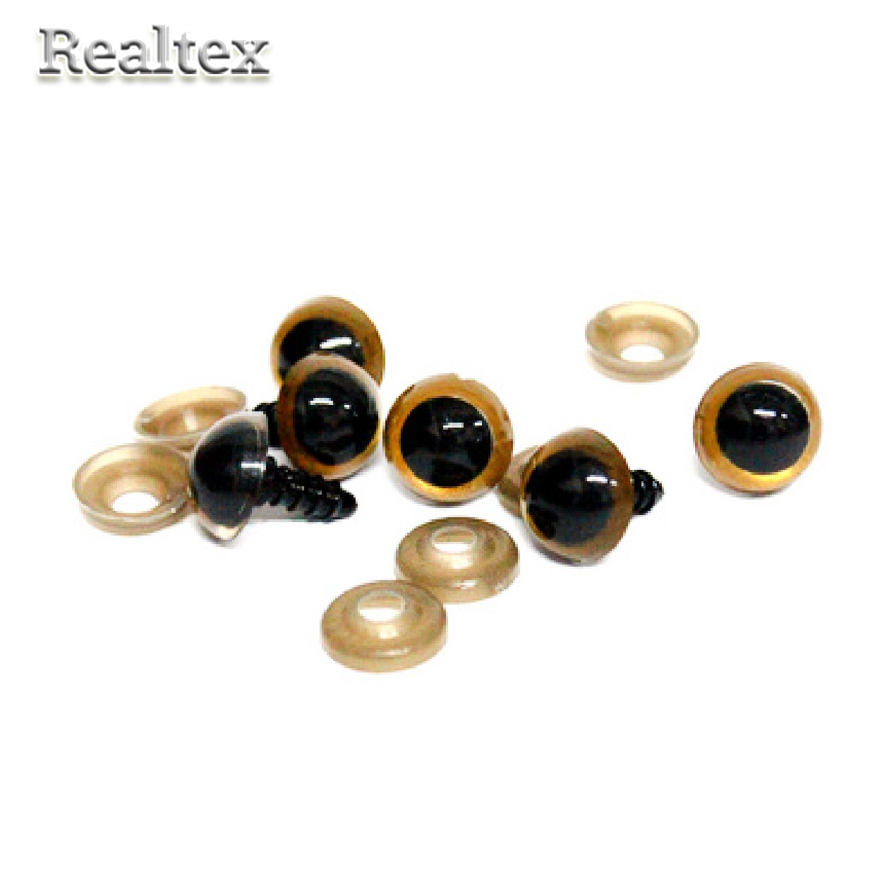 Глазки пластиковые с фиксатором для игрушек 14*18мм №9 26544 цв.жёлтый