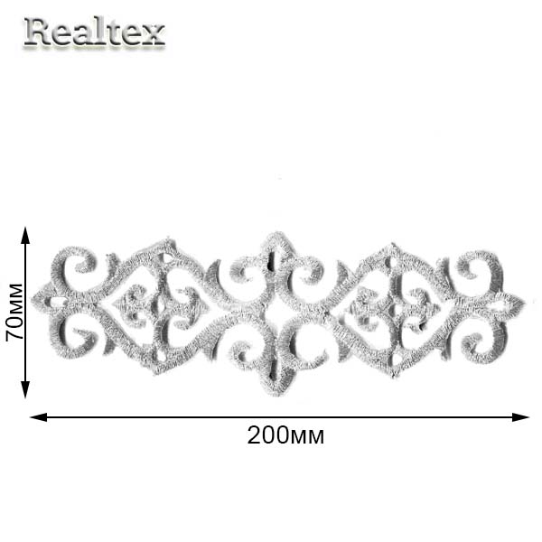Термоаппликации орнамент Realtex R-1888 цв.серебро