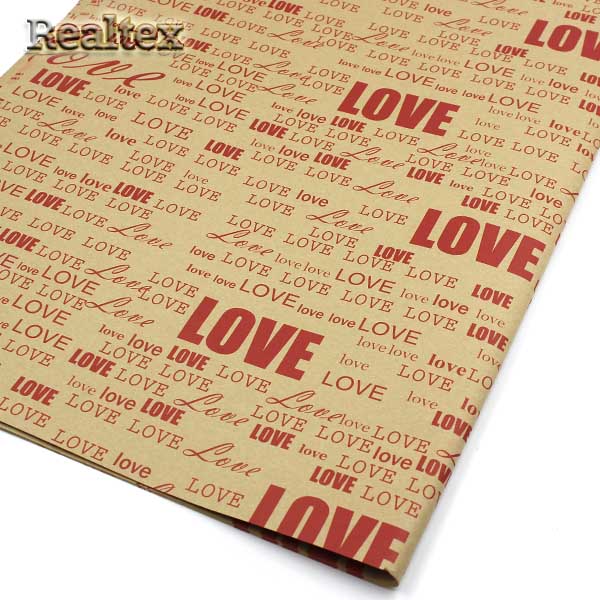 Бумага декоративная  Реалтекс R-12 газетная "Love" (2шт) цв.красный 