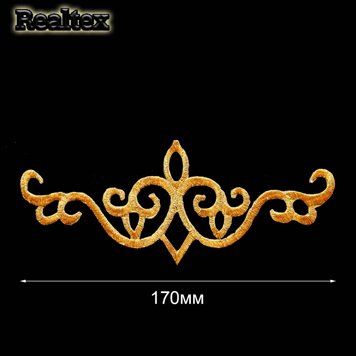 Термоаппликации орнамент Реалтекс R-2577 цв.золото