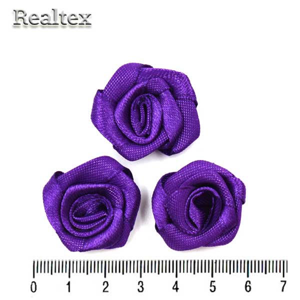 Розочки пришивные атласные Realtex R-4 цв.фиолетовый