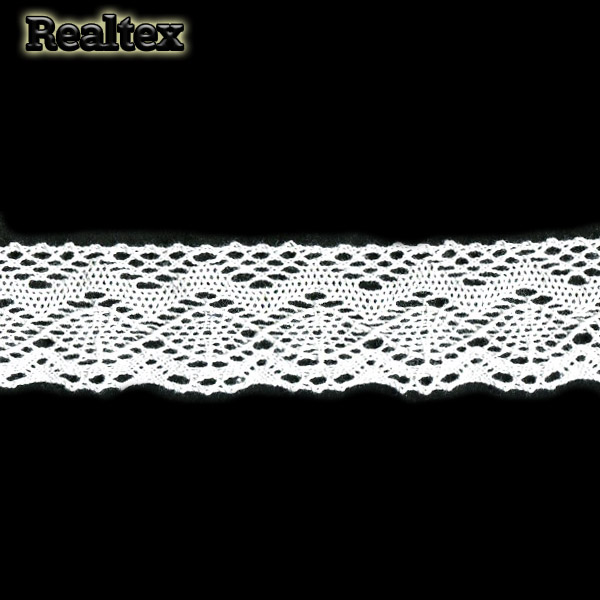 Кружево вязаное  38мм 38.01.054 цв.01 белый