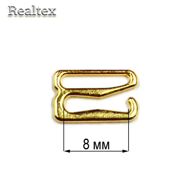  Крючок  Realtex  8мм металлический цв.золото