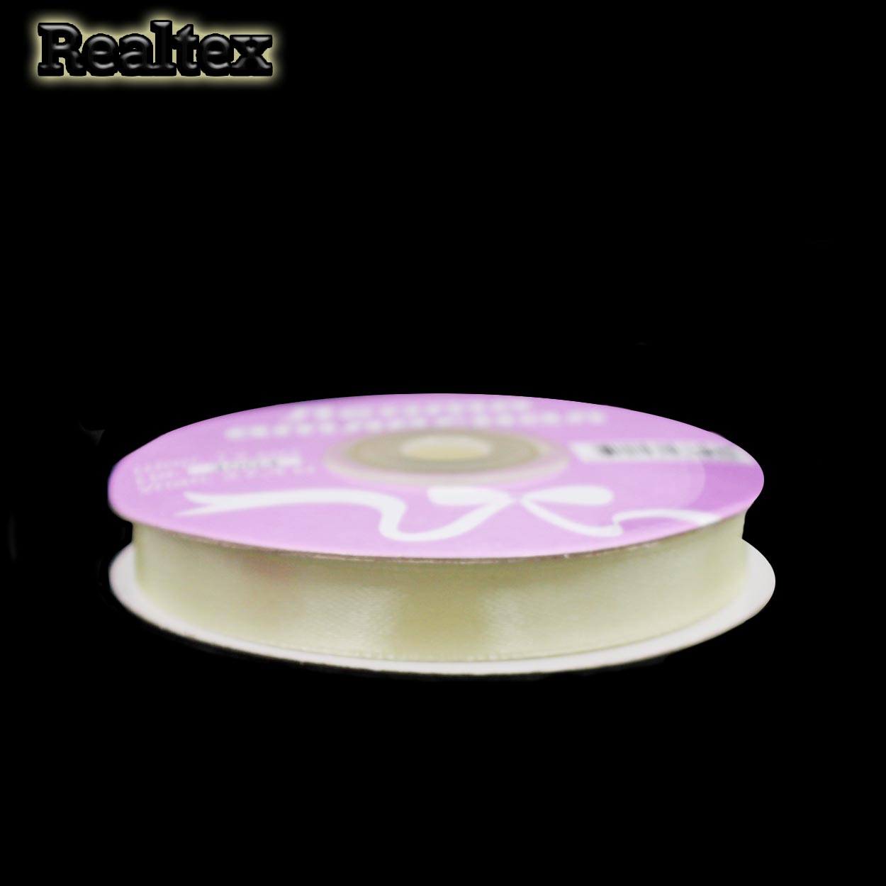 Лента атласная 12мм Realtex (27,4м) цв.3004 светло-кремовый