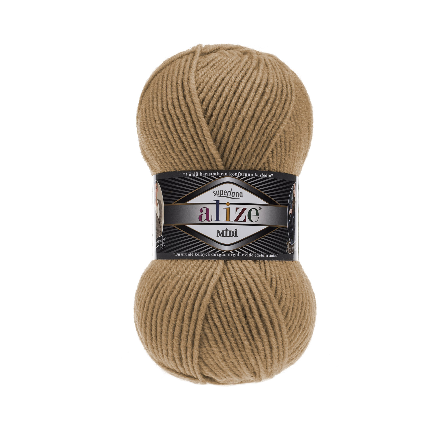 Пряжа Alize "Super Lana Midi" (100гр) цв.499 верблюд