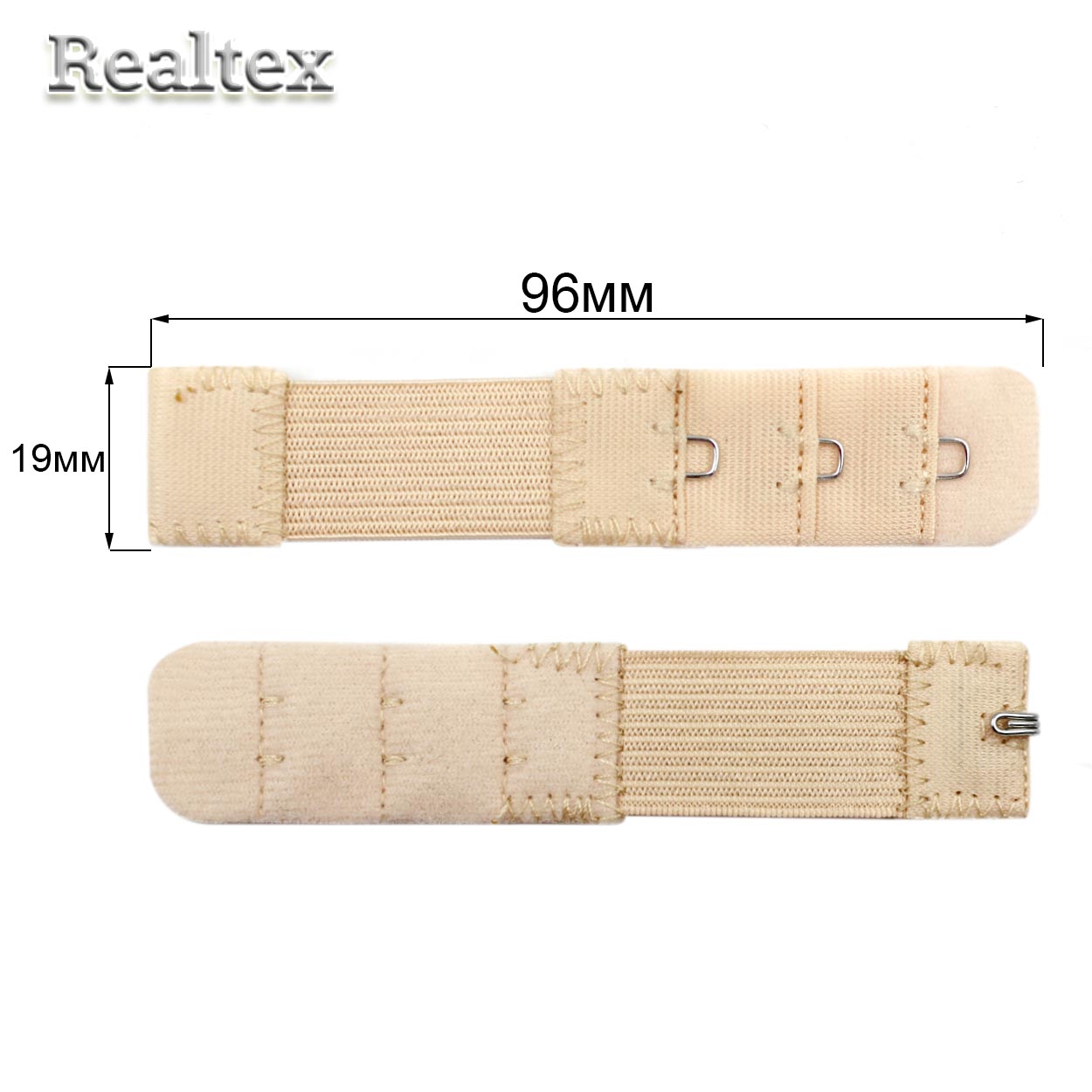 Удлинитель для бюстгалтера Realtex 19мм на 1 крючок (25шт) цв.бежевый