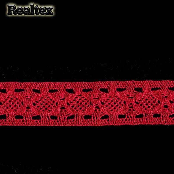 Кружево вязаное  35мм 35.01.094 (25м) цв.16 красный