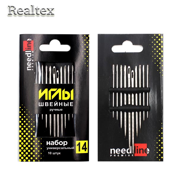 Набор игл швейных ручных ИЗ-200929 никелированных ассорти универсальный №14 (10 игл) 