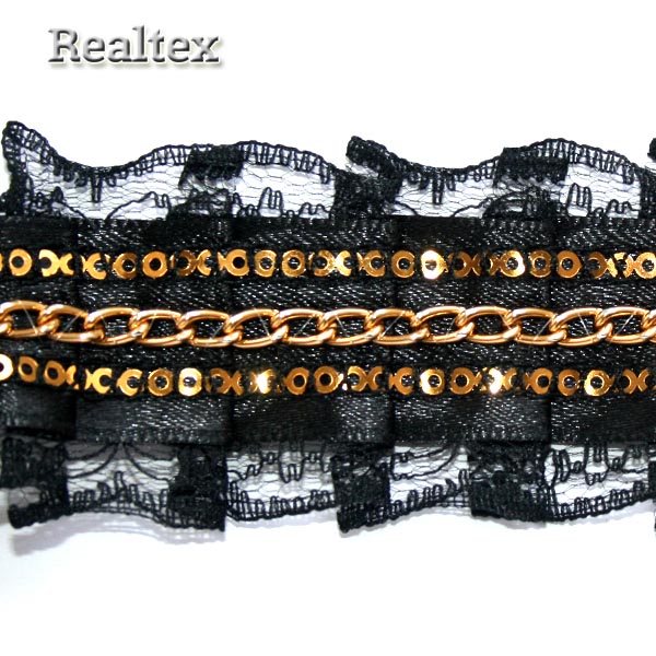 Тесьма CTZ 9690 45мм цв.3 черный/золото