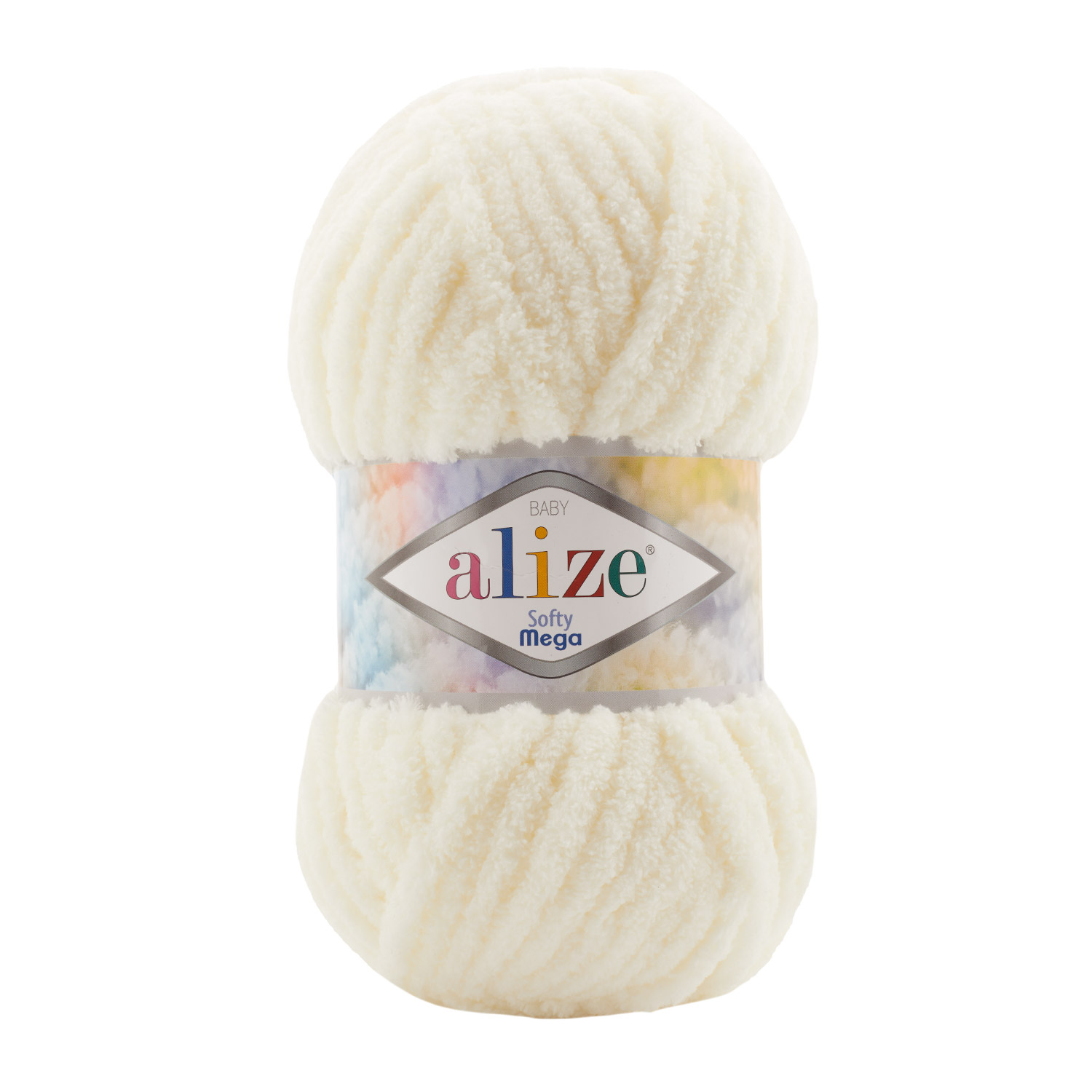 Пряжа Alize "Softy Mega" (100гр) цв.062 светло молочный