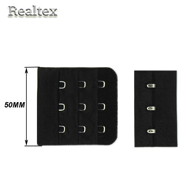 Застежка-крючки  Реалтекс 3х3 5см цв.черный