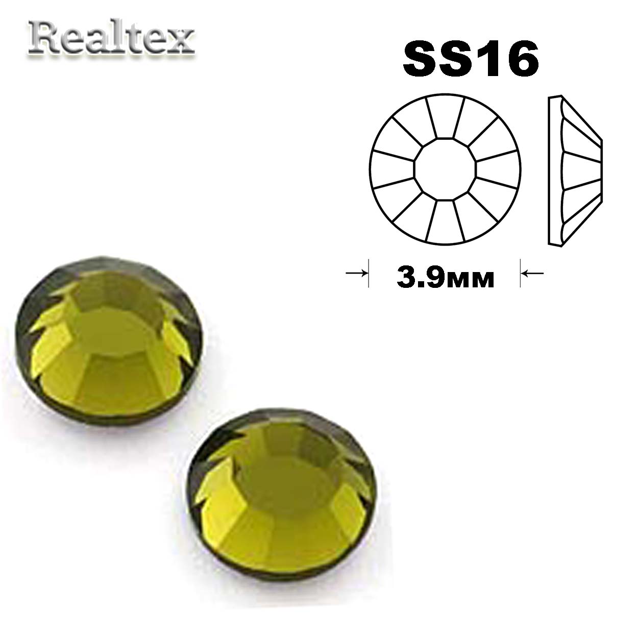 Стразы термоклеевые SWAROVSKI SS-16 (100шт) цв.Olivine