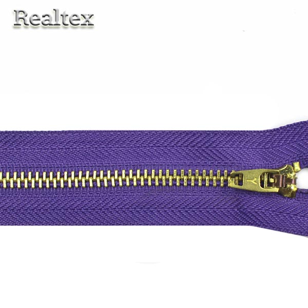 Молнии джинсовые JIN 4L латунь 20см Т.4, неразъёмная №1 цв.186 св.фиолетовый