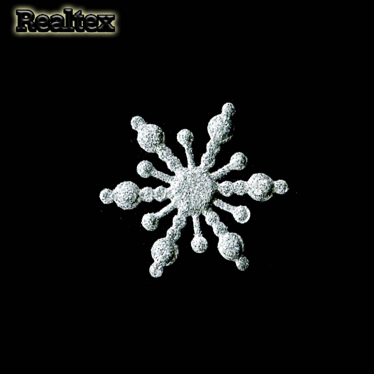 Набор 16 "Снежинки" из глиттерного фоамирана 35мм (10 шт) цв.серебро