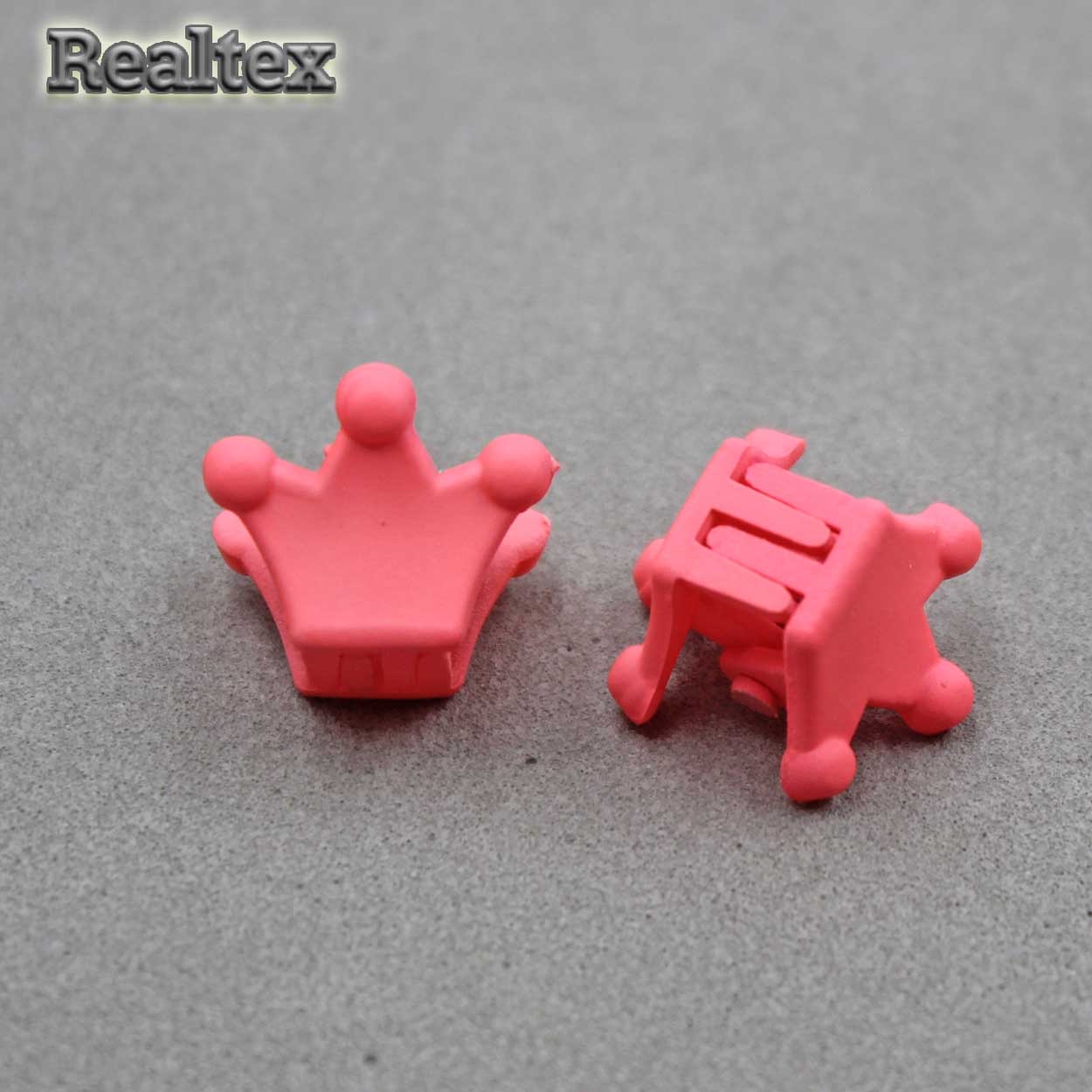 Заколка-краб мини 29551 "Корона" (2шт) цв.ярко-розовый