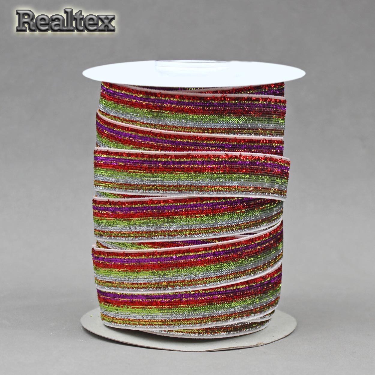 Лента бархатная люрекс RS 15мм цв.47 mix