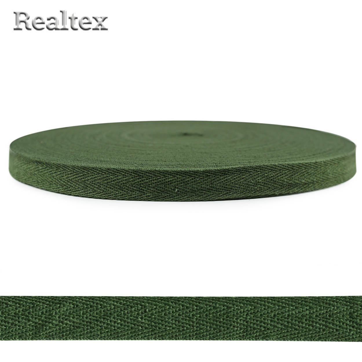 Тесьма киперная 10мм Realtex (50м) цв.22 хаки