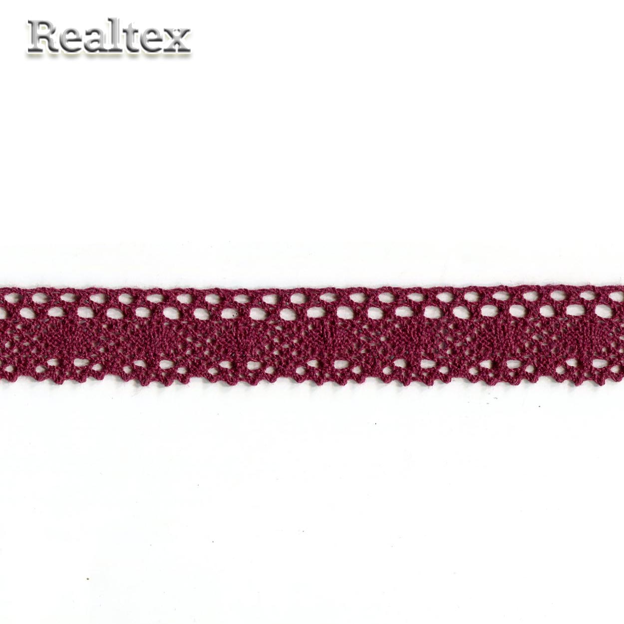 Кружево вязаное  25мм 25.01.107 (25м) цв.17 бордо