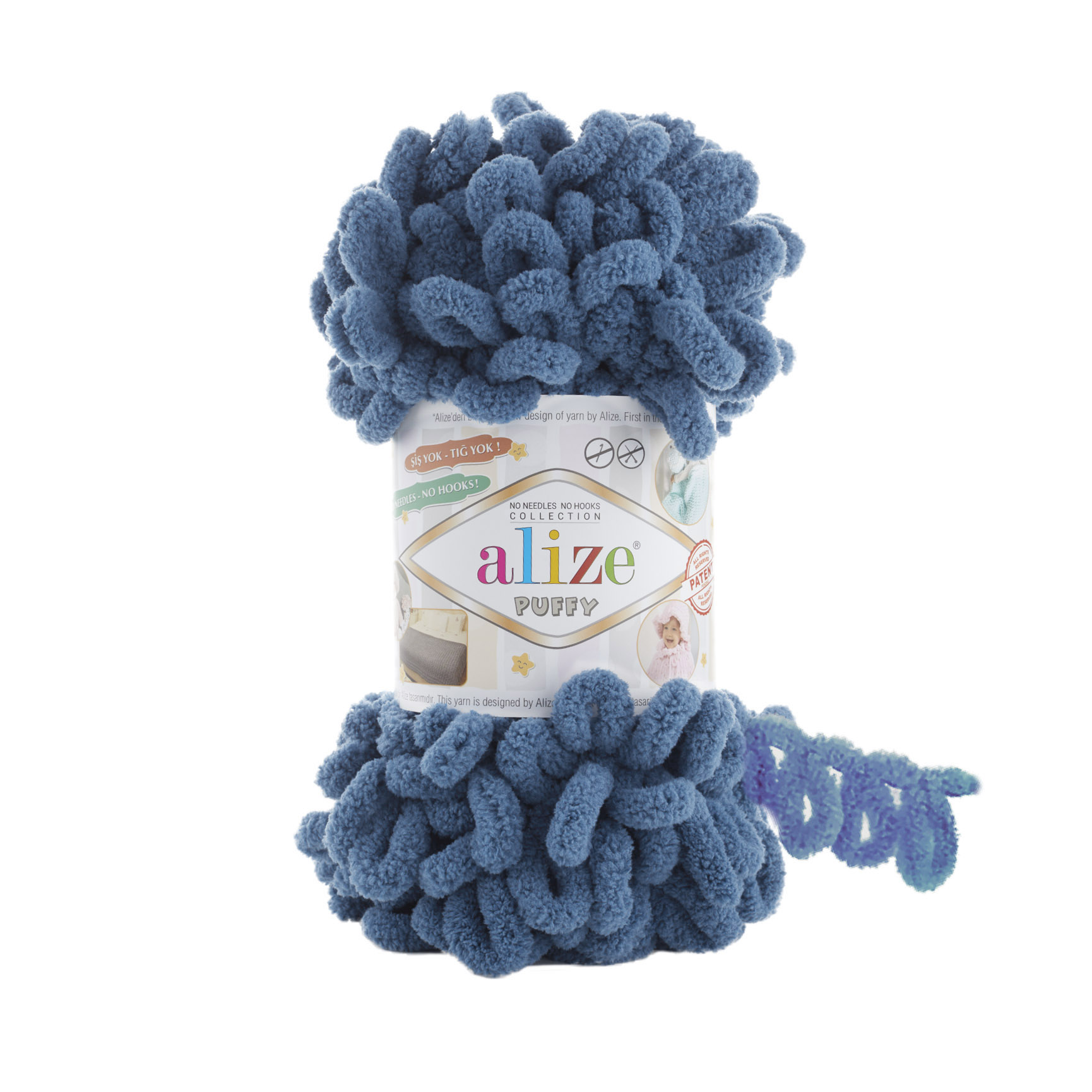 Пряжа Alize "Puffy" (100гр) цв.637 джинс