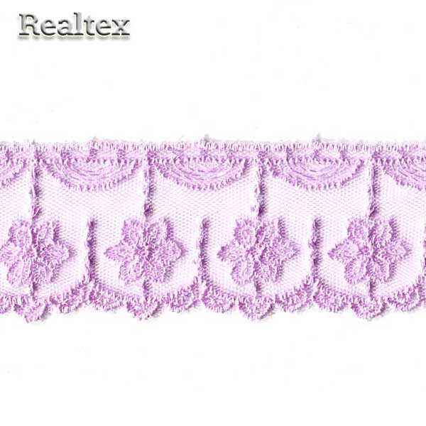Кружево на сетке  40мм 2976 цв.013А св.сиреневый