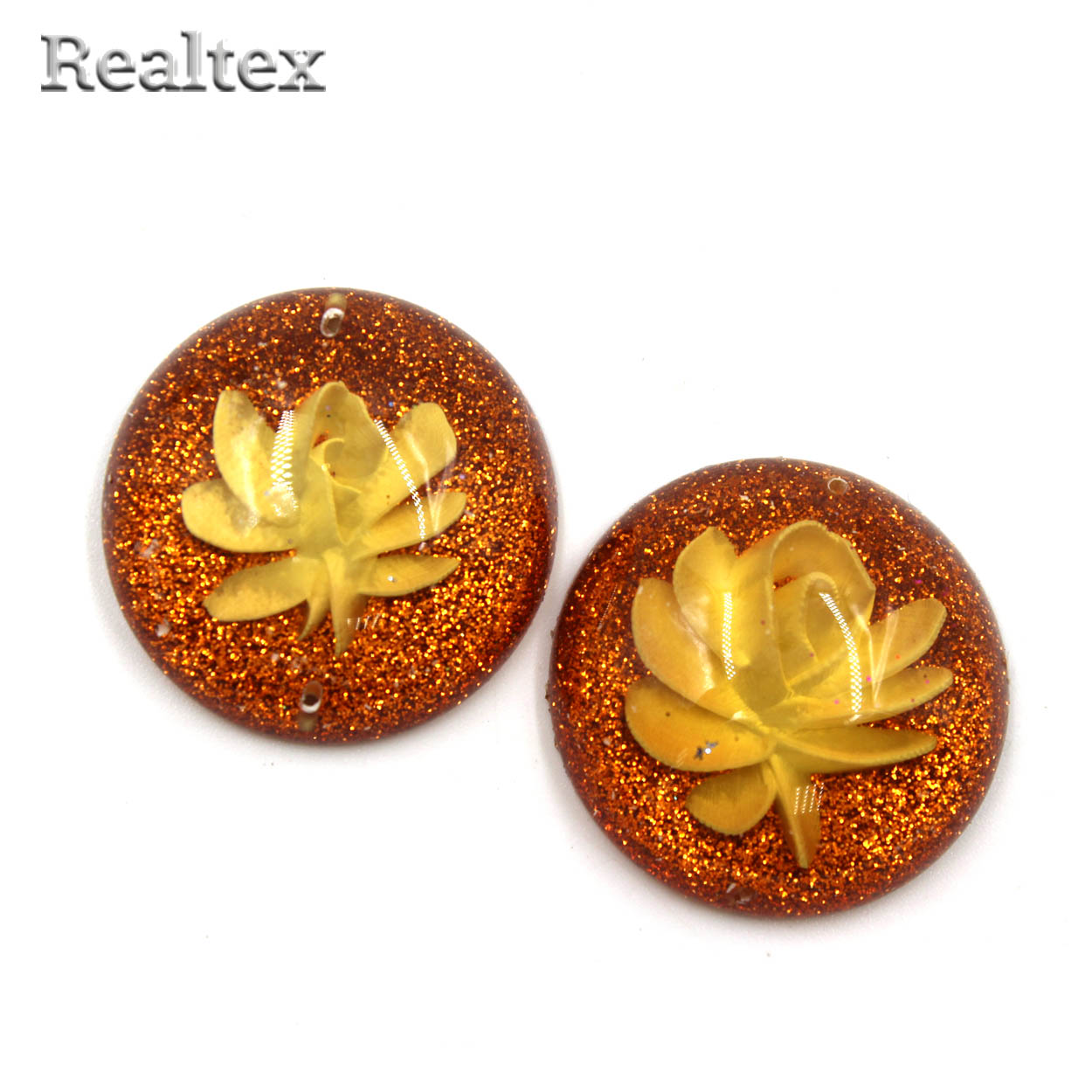 Стразы пластиковые пришивные AB-7 большие цв.оранжевый 