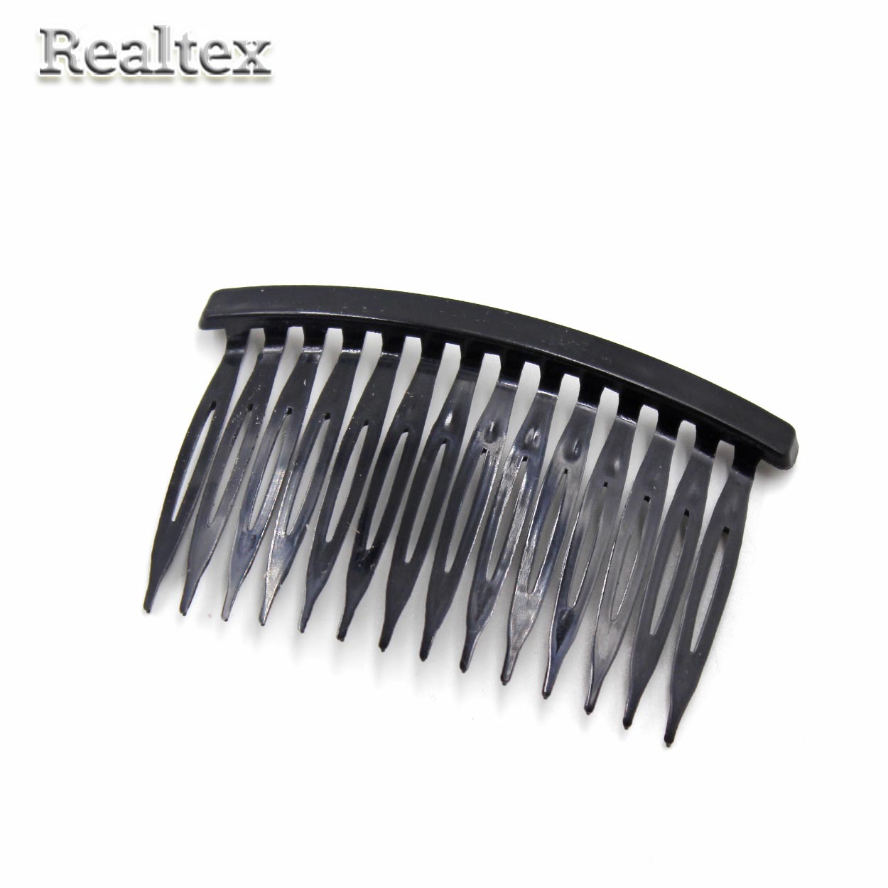 Гребень "Реалтекс" пластик.  80*48мм 14 зубчиков (10шт) цв.черный