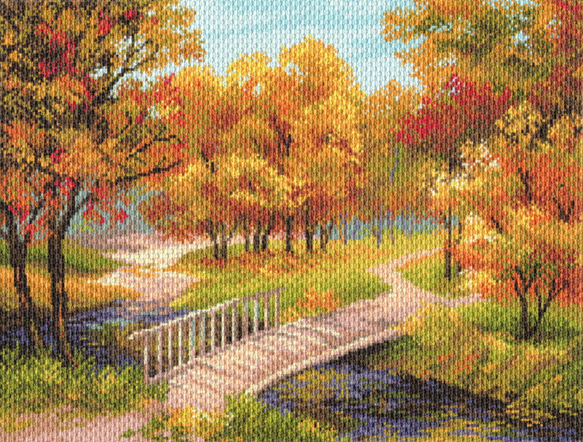 Рисунок на канве МП №1712 "Золотые краски" 37х49см