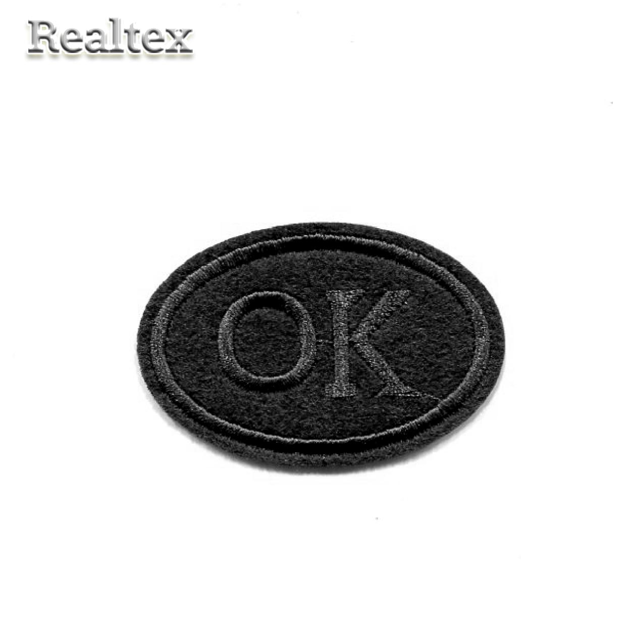 Термоаппликации Realtex "OK" 6,0*4,0см цв.черный
