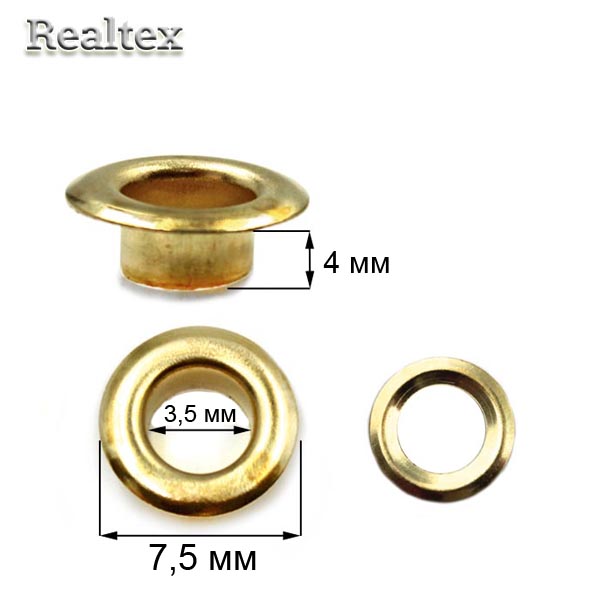 Люверсы №17 (3мм) с кольцами цв.золото
