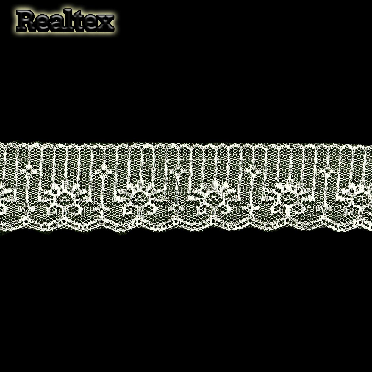 Кружево капроновое  50мм TBY 1666 (27,4м) цв.02 молочный 