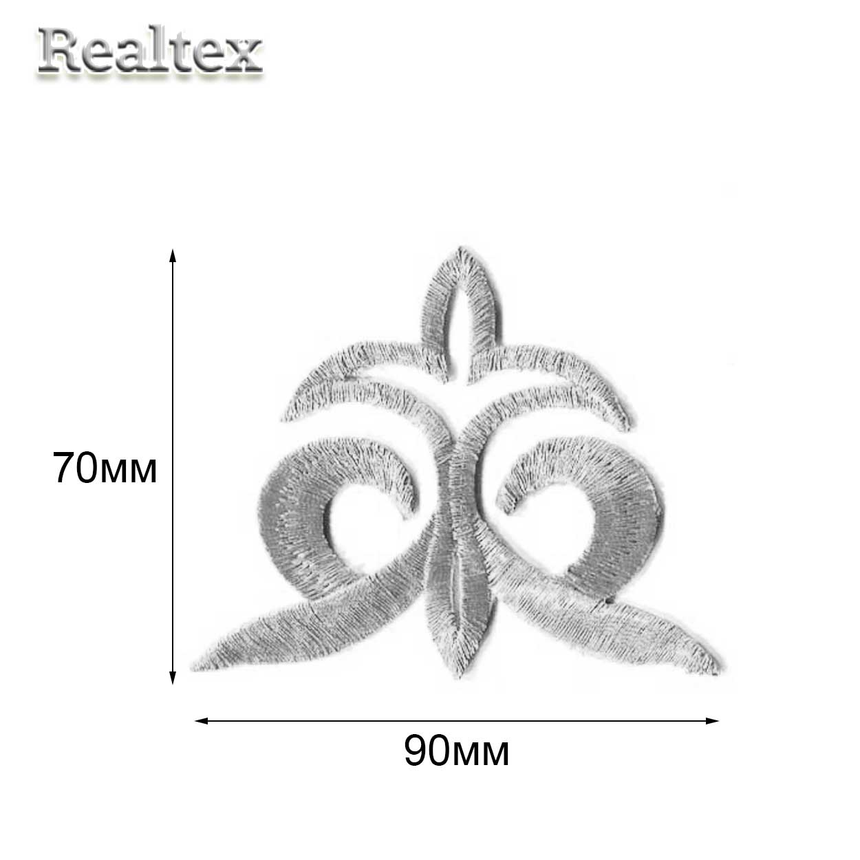 Термоаппликации орнамент Realtex R-2823 цв.серебро