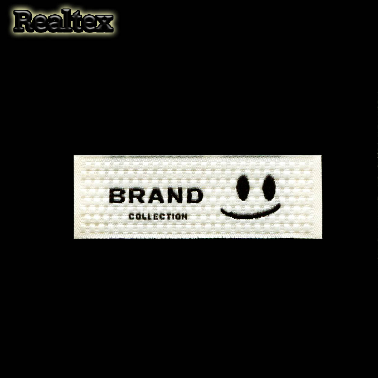 Бирка пришивная ткань Realtex №67 "BrandCollection" (25шт) цв.кремовый/черный