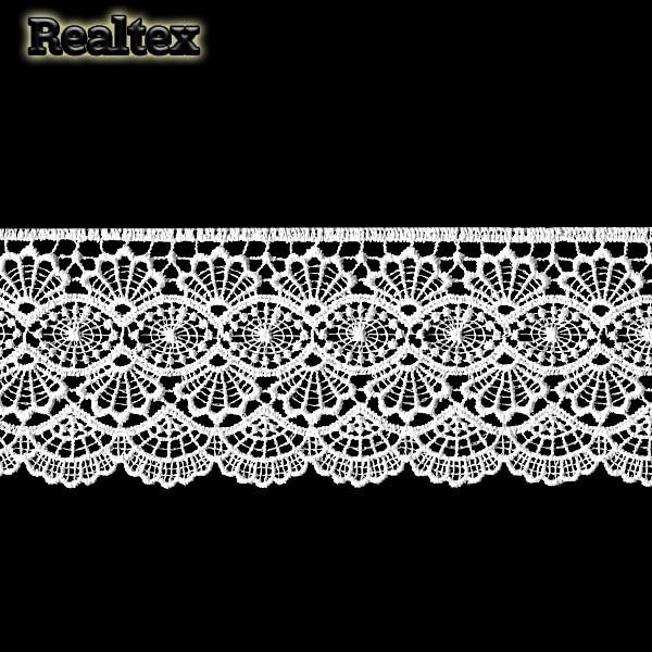 Кружево  гипюр  Realtex  70мм LF-6046/T6406 цв.белый  