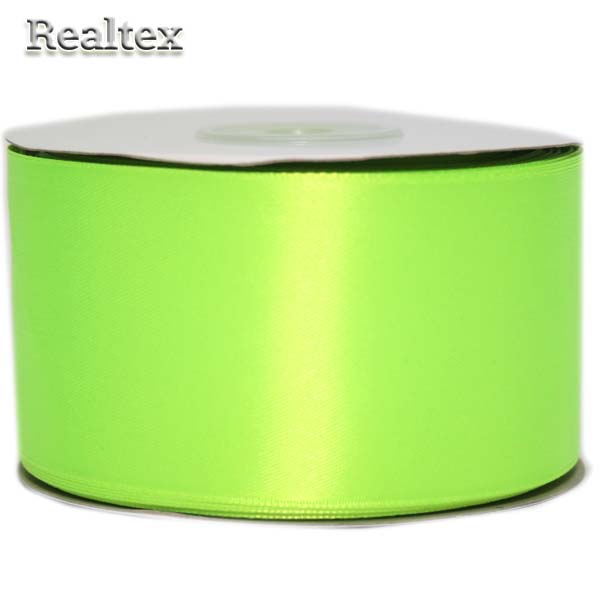 Лента атласная 50мм Realtex (32,9м) цв.057 яр.салатовый (неон)