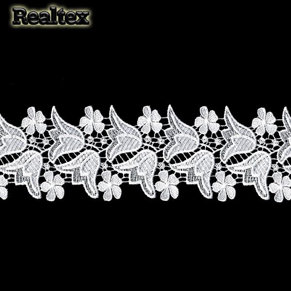 Кружево Realtex гипюр  85мм 8G8061 цв.белый