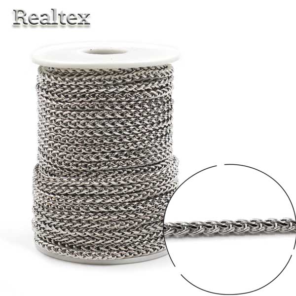 Цепочка декоративная RS 4мм (20м) цв.никель 