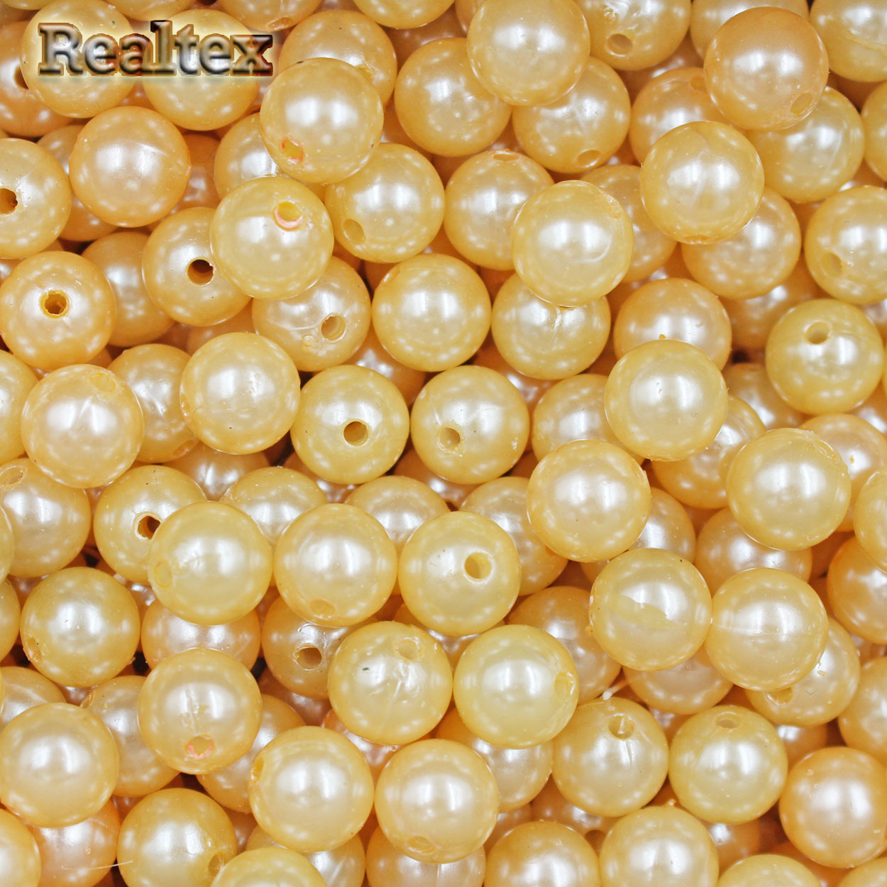 Бусины пластик Реалтекс 10мм под жемчуг (100гр) цв.А57 светло-персиковый