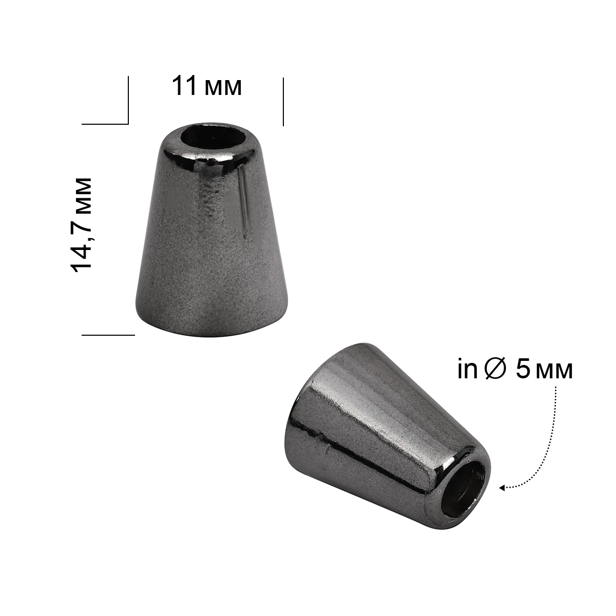 Наконечник пластик TBY 0317 11*14,7мм (50шт) цв.чёрный никель 