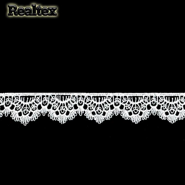 Кружево  гипюр  Realtex  20мм LF-26778 цв.02 белый  