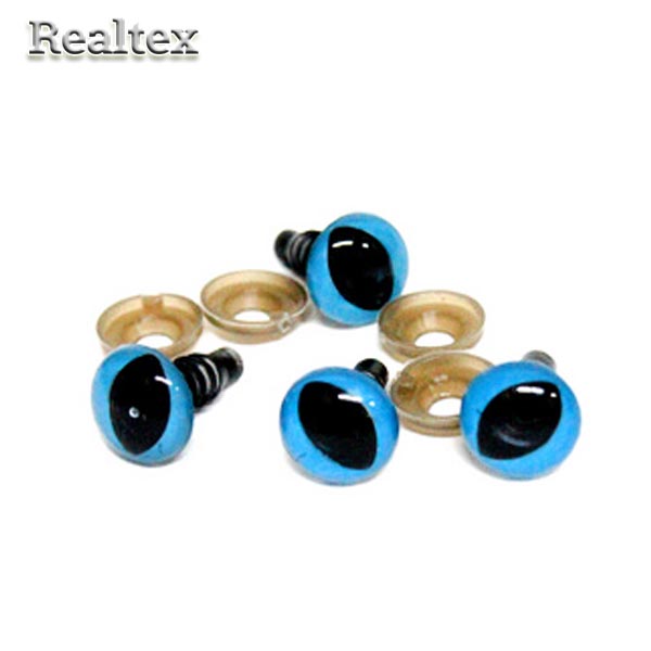 Глазки пластиковые с фиксатором для игрушек кошачьи 14*21мм №9 26546 цв.голубой