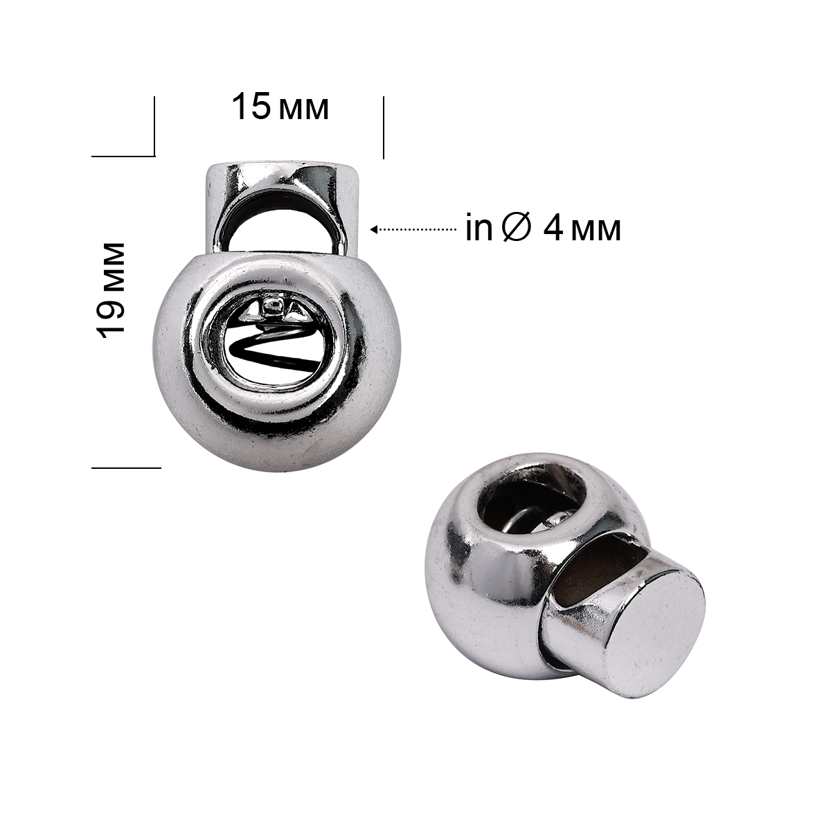 Фиксатор пластик TBY 0319 15*19мм (20шт) цв.никель