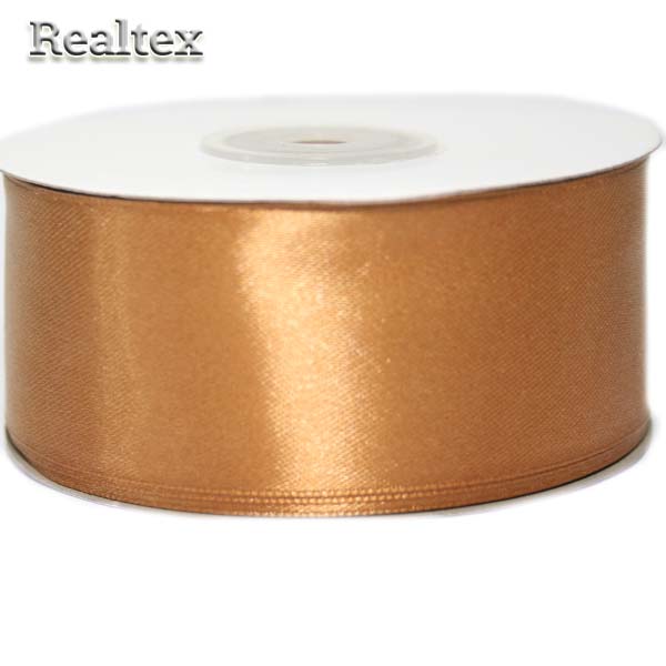 Лента атласная 38мм Realtex (32.9м) цв.3065 св.коричневый